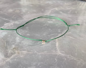 Simple thin NYLON Cord bracelet with beads (32 colors to choose from)--The Simplicity bracelet