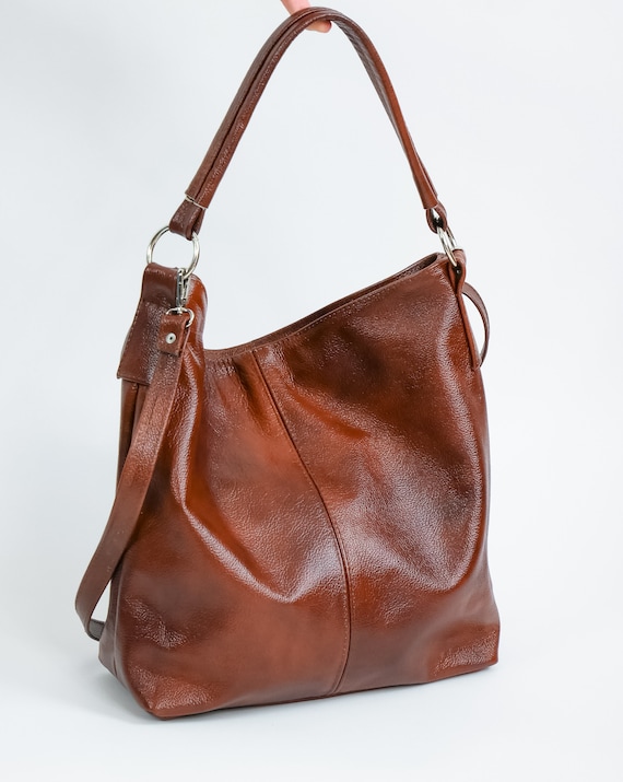 Medium Tan Helen Hobo Purse - Soft Leather Bag | Laroll Bags