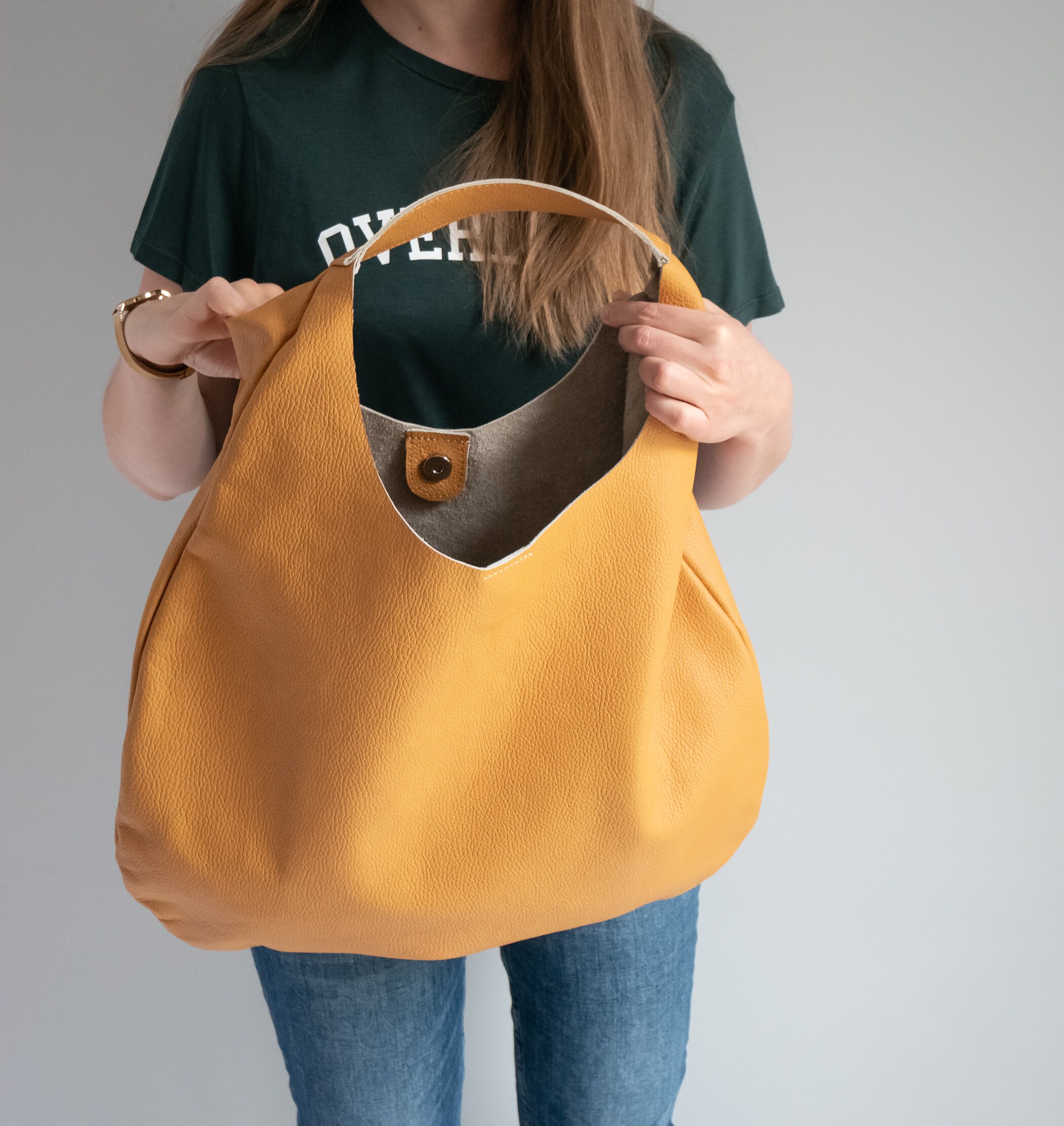 Yellow hobo purse sale