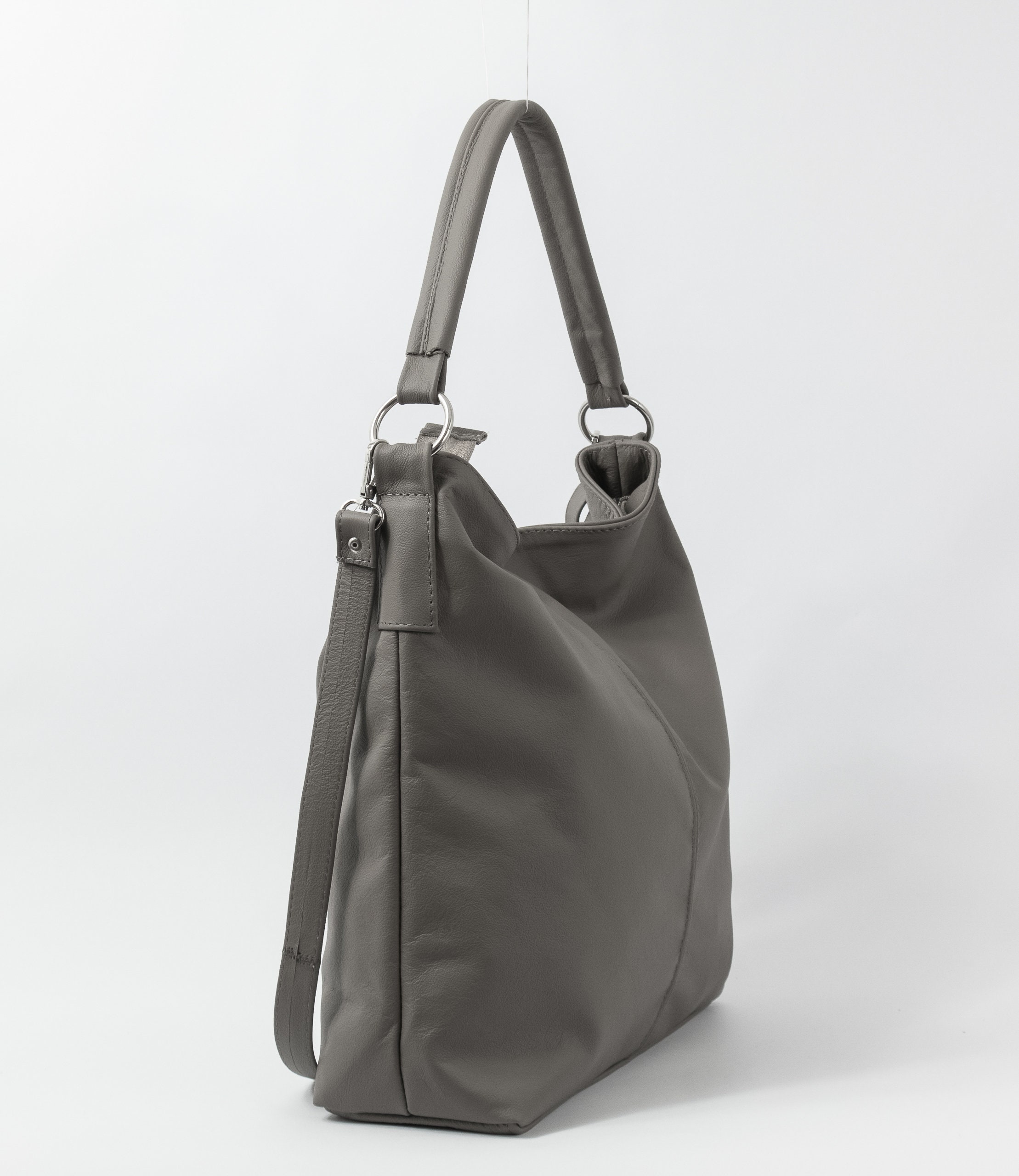 LEATHER HOBO BAG Light Gray Leather Handbag Crossbody Bag | Etsy