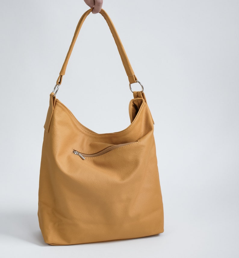 LEATHER HOBO BAG Yellow Leather Handbag Crossbody Bag Etsy