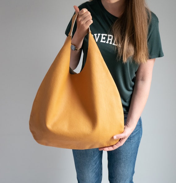 Yellow leather hobo best sale bag