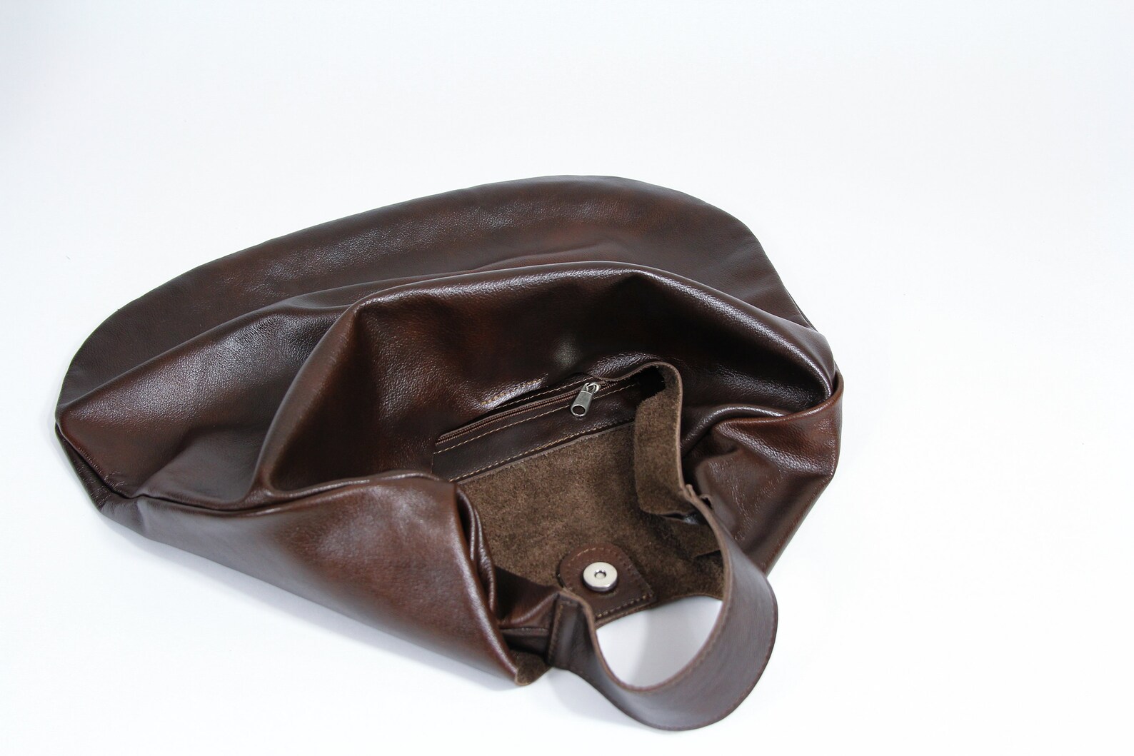 LEATHER HOBO Bag BROWN Oversize Shoulder Bag Everyday Etsy