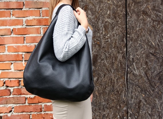 Hobo Crossbody Bag, Leather Purse | Mayko Bags Black / Yes Lining for Me