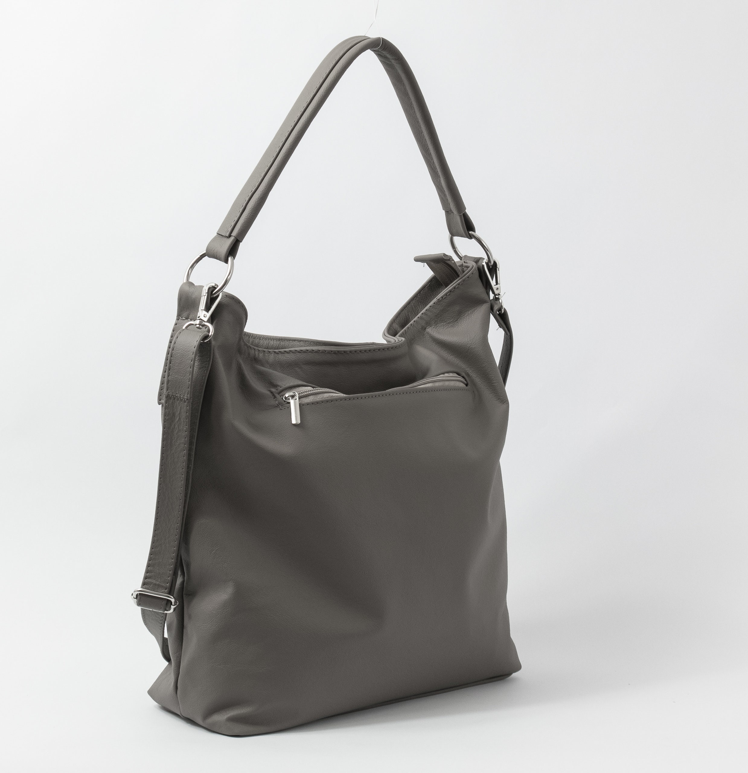 LEATHER HOBO BAG Light Gray Leather Handbag Crossbody Bag | Etsy