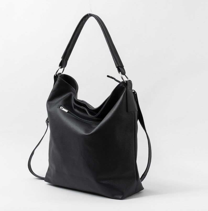 Leather HOBO Bag Black Leather Handbag Crossbody Bag - Etsy