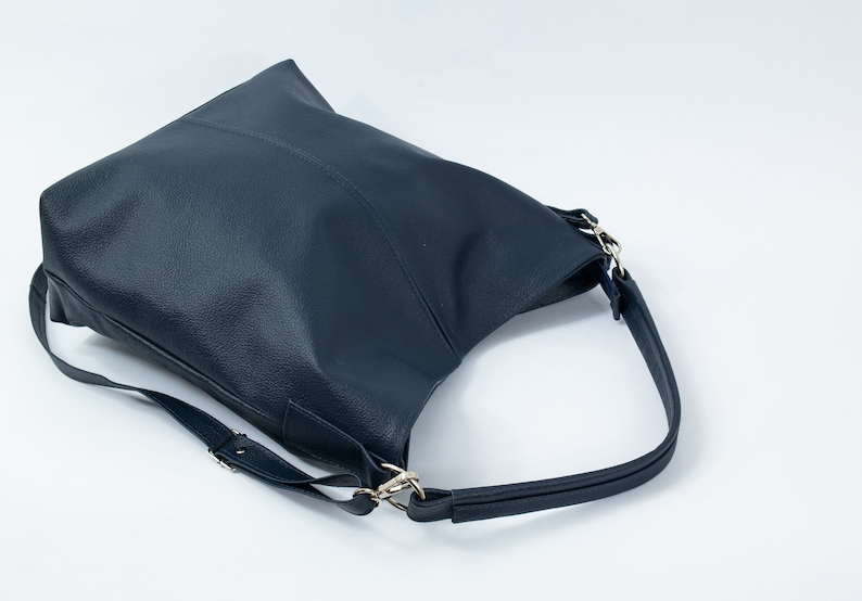 LEATHER HOBO BAG Navy Leather Handbag Crossbody Bag - Etsy