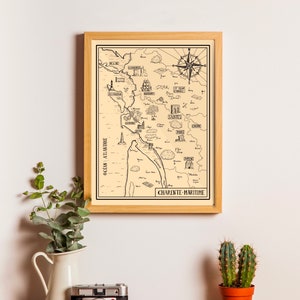 Affiche carte de la Charente maritime