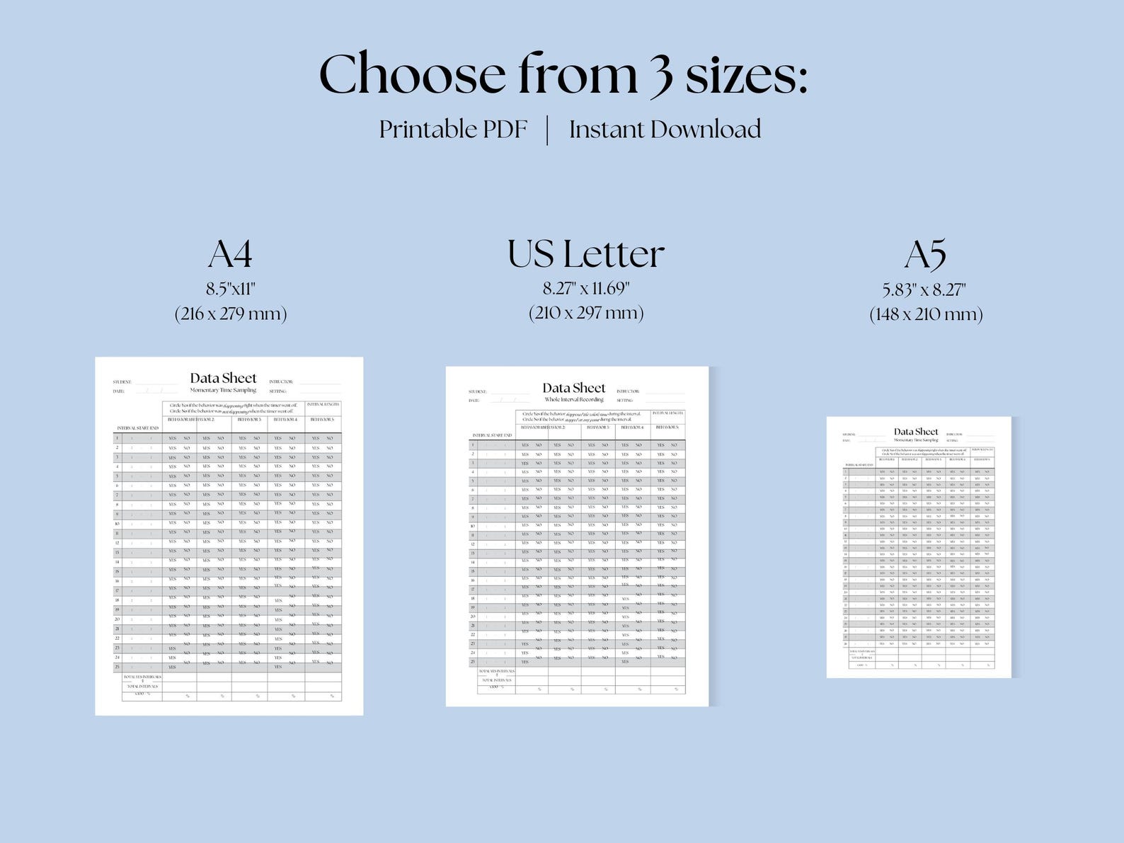 Aba Shape Sheets.pdf ABA Data Collection Sheets: Interval Recording, Behavior Tracking ...
