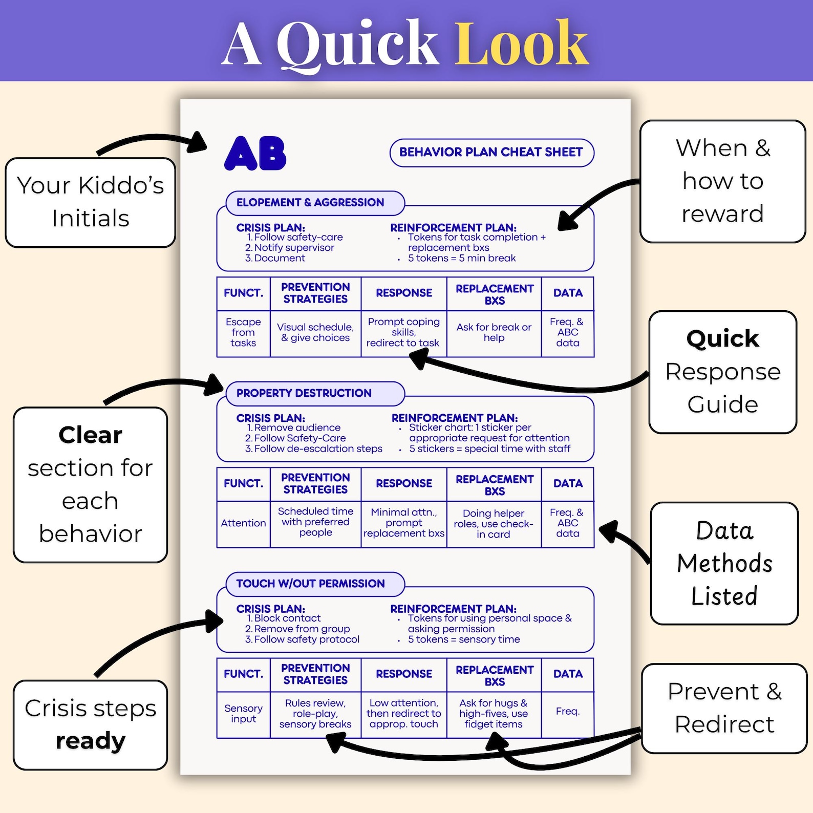 Rbt Data Plan Example Editable Behavior Intervention Plan Template, Behaviour Management ...