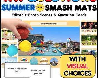 Sommer WH Fragen mit visuellen Auswahlmöglichkeiten | Knete | Wer Was Wann Warum Wie