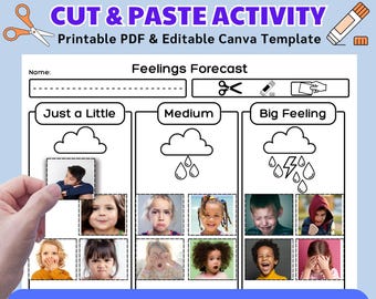 Feelings Forecast - Emotionale Intensität Sortieraktivität | SEL & Selbstregulierung | Druckbare PDF- und bearbeitbare Canva-Vorlage