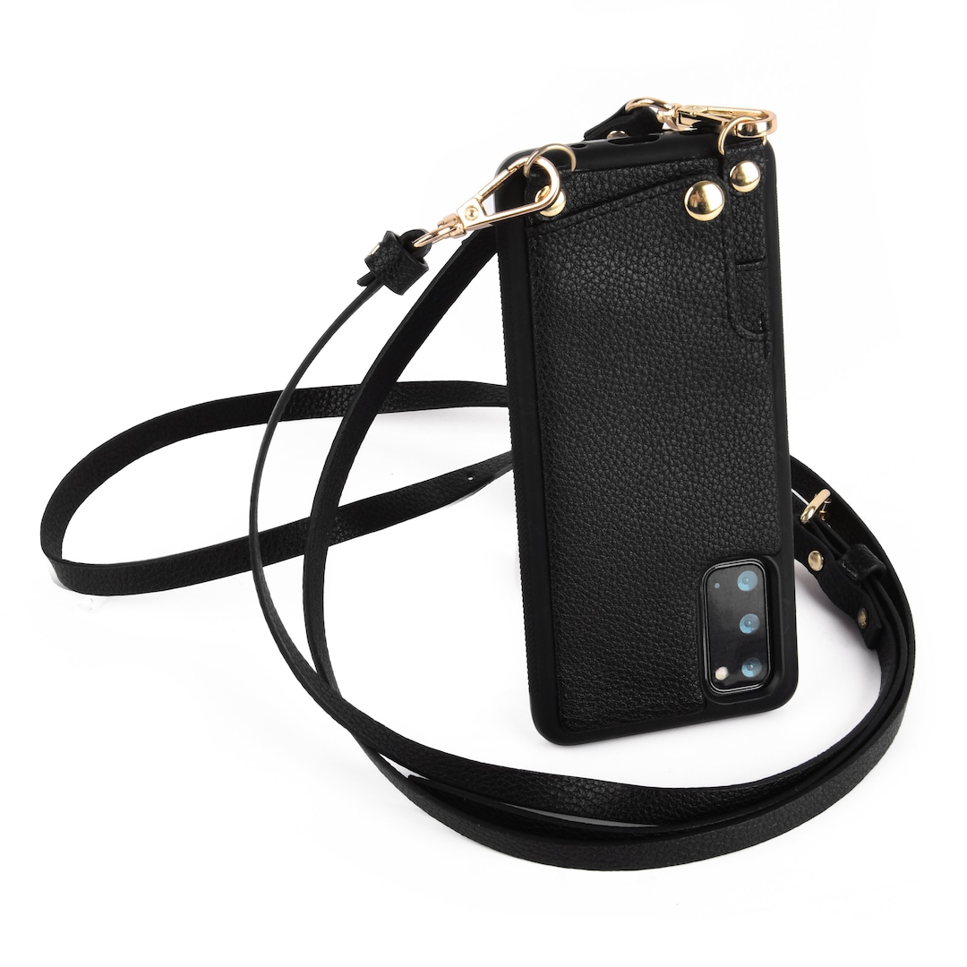 Genuine Pebbled Leather Zipper Pouch Add-On for Crossbody iPhone