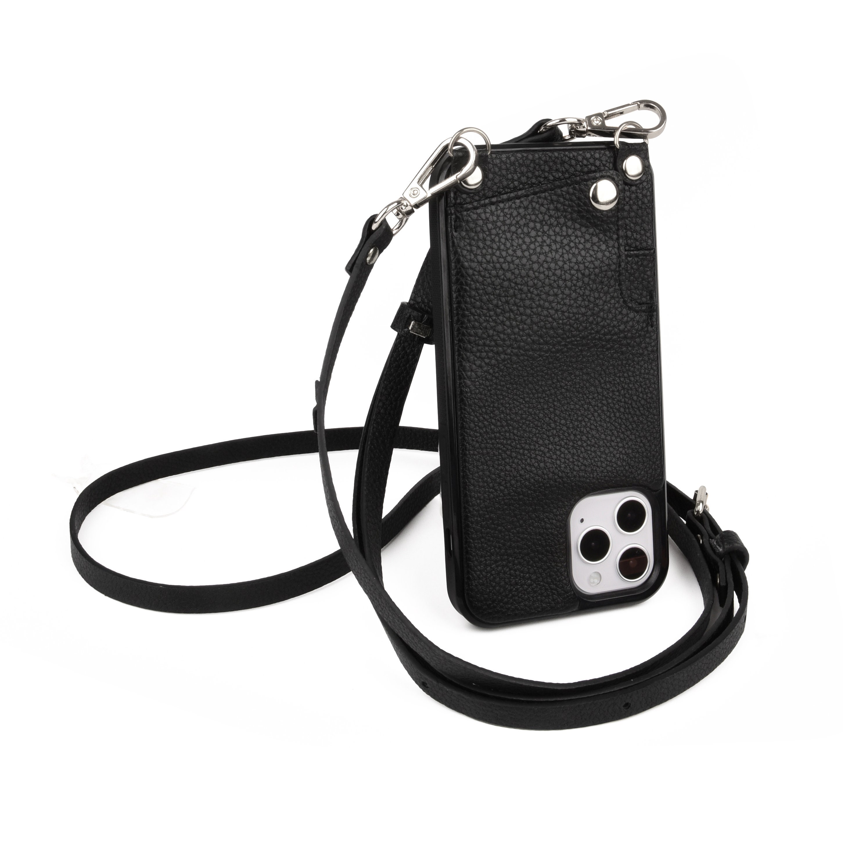 Bandolier Expanded Zip Pouch - Black/Silver - Phone Case & Strap Sold  Separately