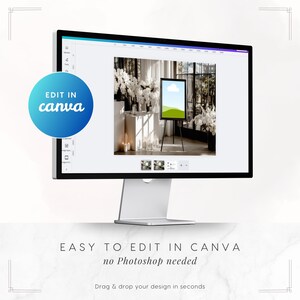 Orchid Noir framed sign mockup template being edited in Canva - no Photoshop needed, drag and drop.