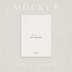 Studio 5×7-kortmodell – Varm elfenbensfärgad | PSD + Canva-presentation med pappersstruktur (lätt lyft)