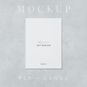 Studio 13x18 Kartenmockup – Perlen Perlen | PSD + Canva Präsentation mit Papierstruktur (Leichtes Anheben)