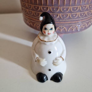 Pierrot bell true vintage 80th made of porcelain, Pierrot love figure 1980 like Mira Fujita, Christmas bell,