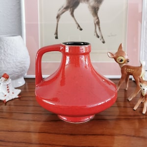 Vase Fat Lava from the manufacturer JOPEKO marked 47/15 beautiful jug ceramic rich dead, West German ceramic vase red. Red Japeko vase