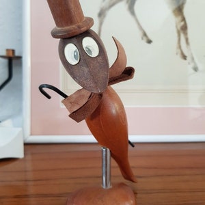 Dandy with top hat and scarf in Danish design with bottle opener and corkscrew. Bottle opener Hans Bolling. Corkscrew Hans Bolling