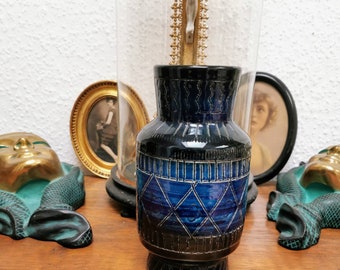 ビトッシの花瓶（美しいダークブルー、希少品）、ビトッシ イタリア