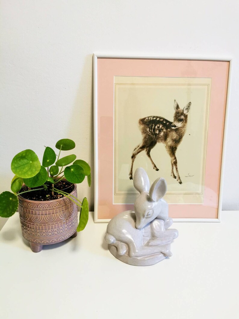 Large Bambi studio ceramic from Sweden from the company Gabriel adorable ceramic roe deer with big eyes