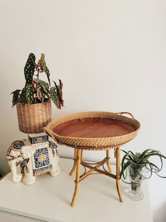 Panier Plateau Vintage En Osier Et Bois – Déco Maison Rustique