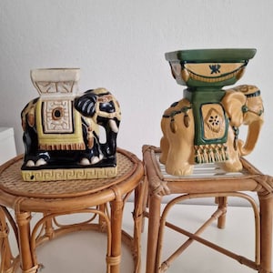 Elephant plant stand made of ceramic Boho Chic, flower stool made of ceramic elephant,