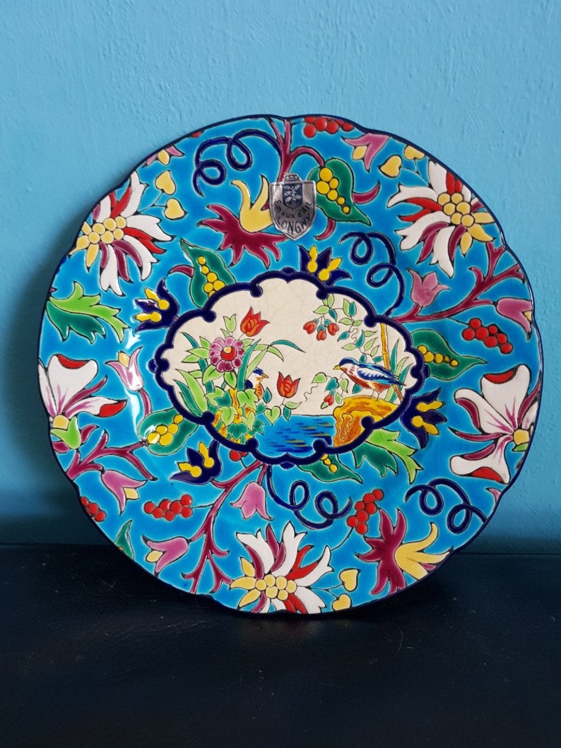 Sensational plate by Emaux de Longwy
