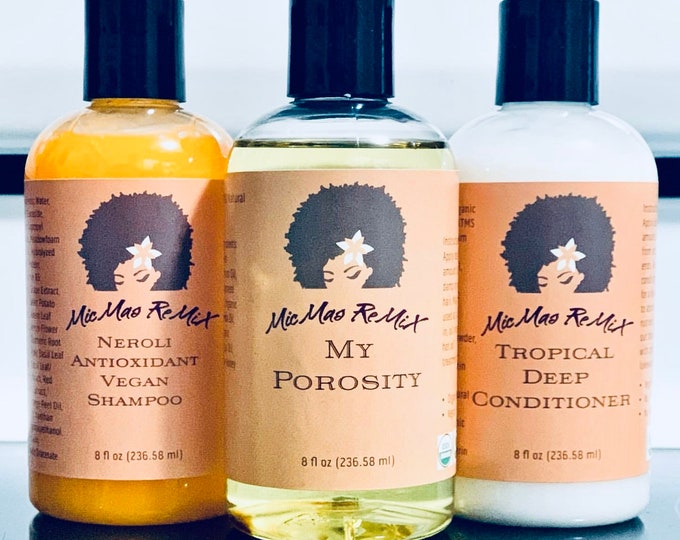 Featured listing image: VEGAN HAIR PACK: My Porosity, Neroli AntiOxidant Vegan Shampoo & Tropical Deep Conditioner