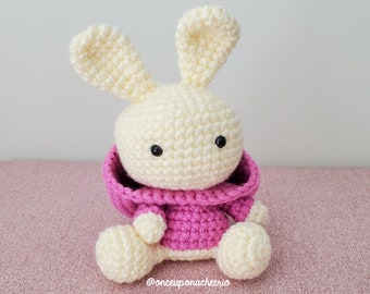Some Bunny in the Hood Amigurumi Crochet Pattern | Crochet Bunny | Amigurumi Bunny | Bunny Amigurumi wearing a Hoodie