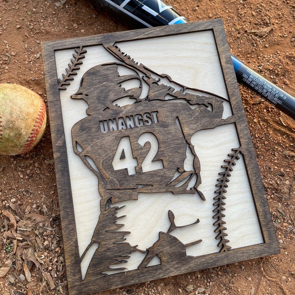 Personalized Baseball Sign, 3D Baseball Sign, Baseball Coach Gift, Custom Baseball Sign, Baseball Player, Batter, End of Year Gift, Trophy