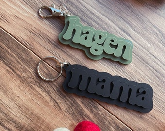 Personalized Matte Acrylic Backpack Tag, 3D Bookbag Name Tag, Lunchbox Tag, Kids School Tag, Back to School, Custom, 3D Name Keychain