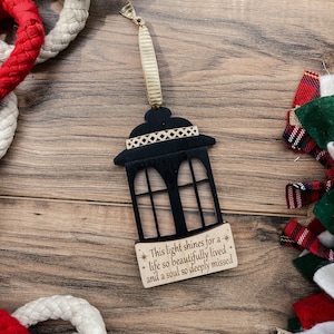 Lantern Christmas Ornament, In Memory Of, Memorial Christmas Ornament, In Remembrance Ornament, In Memory Christmas , Grief Journey, Chair