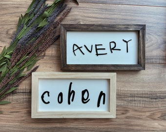 Custom 3D Handwritten Wooden Sign, Personalized Handwriting Keepsake