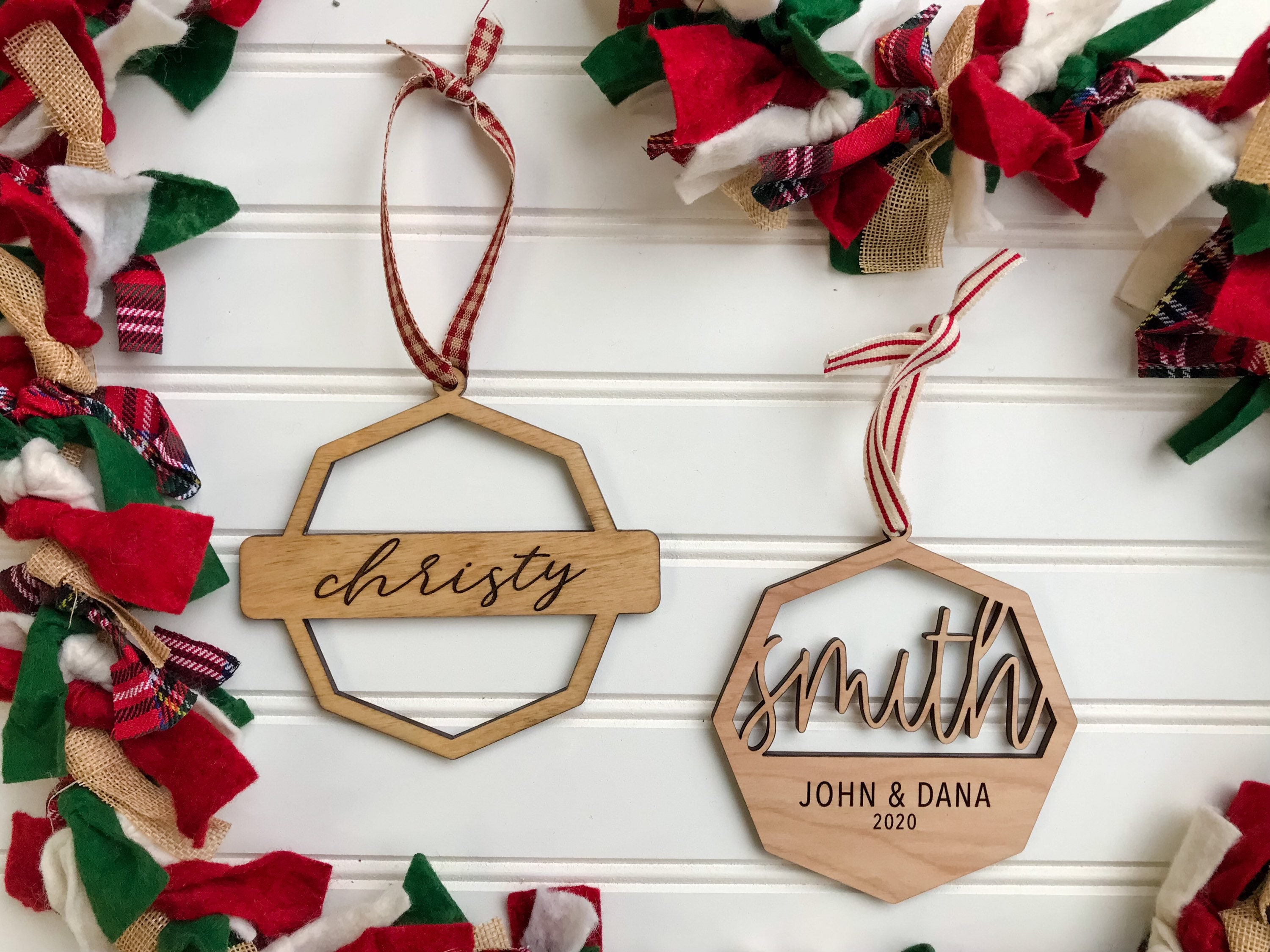 Name Ornament Personalized Christmas Ornaments Last Name Etsy