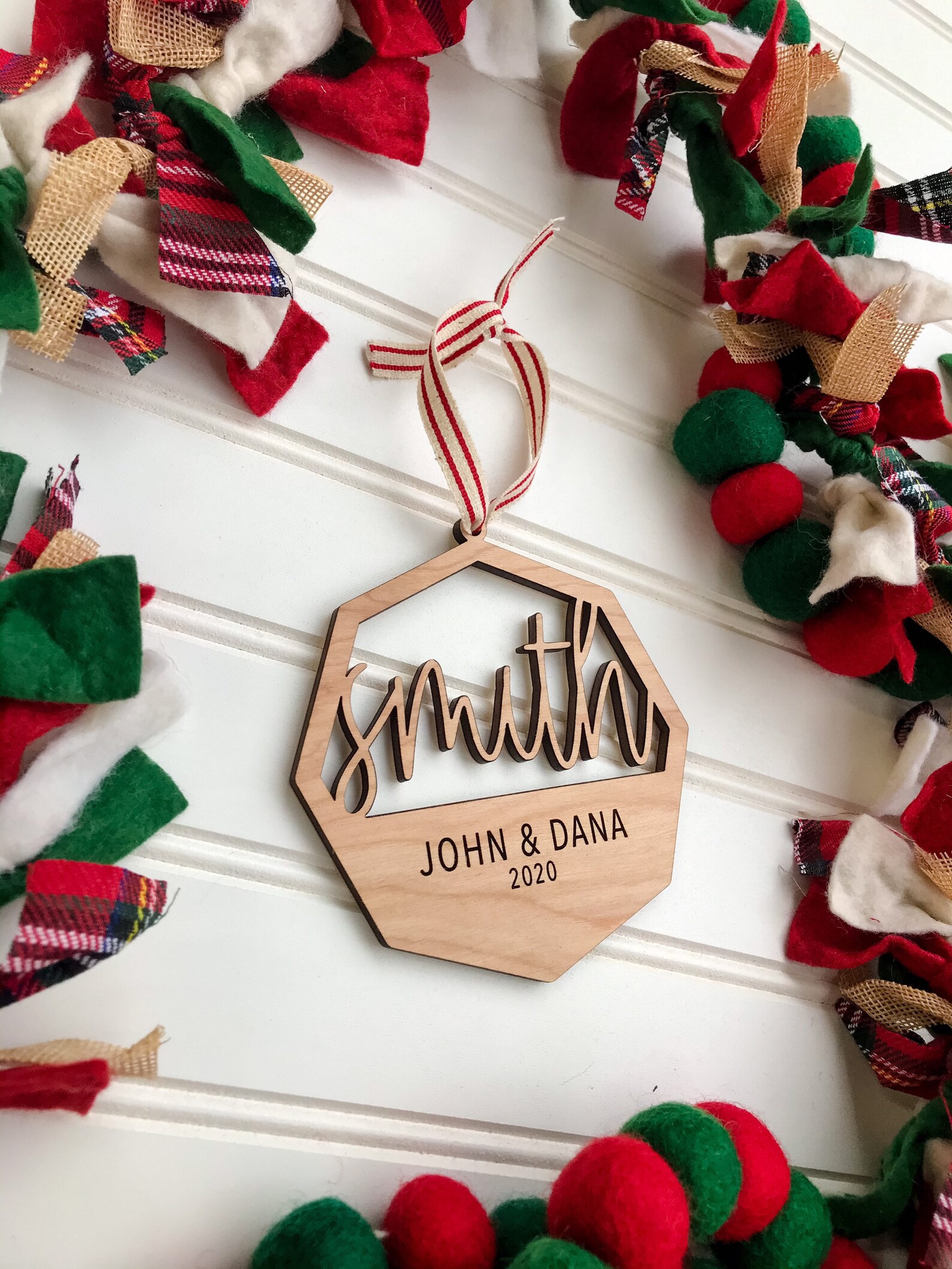 Name Ornament Personalized Christmas Ornaments Last Name Etsy