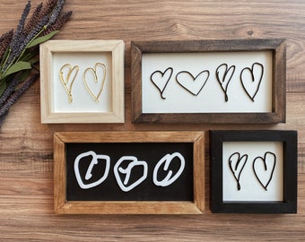 3D Handwritten Sign, 3D Acrylic Hearts, Wooden Handwriting Sign, Personalized Wooden Decor, Gift for Mom, Gift for Grandma