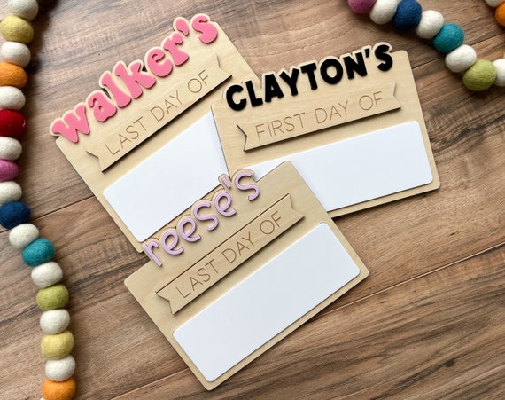 Customized First/Last Day of School Sign, Interchangeable First Day of School Sign, Last Day of School, Back to School Sign, 3D Personalized