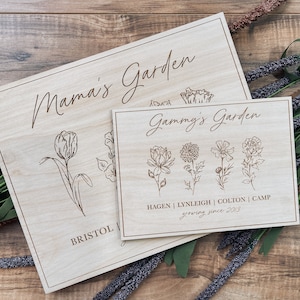 Mother&#39;s Day Garden Sign,  Mother&#39;s Day Sign, Birth Flower Sign, Gift for Mom, Gift for Grandma, Birth Flowers, Kid Sign For Mom, Flowers