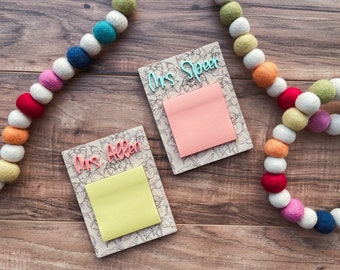Personalized Notepad Holder for Teachers, 3D Custom Sticky Note Holder, Gift for Teacher, Teacher Appreciation, Post it Holder