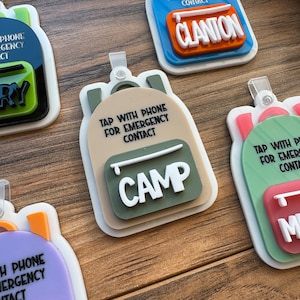 Emergency Contact Backpack Tag, NFC Tag, NFC Backpack Tag, Emergency NFC Keychain, Back to School