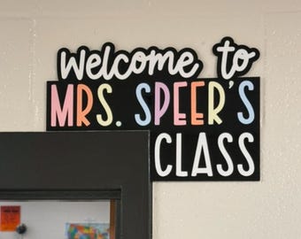 Teacher Classroom Sign, Door Corner Teacher Sign, Personalized 3D Acrylic Sign, Door Sign, New Teacher, Back to School