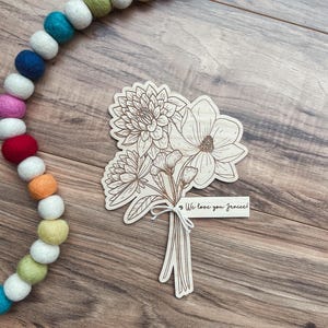 Wooden Bouquet, Wood Flowers, Mother&#39;s Day Gift, Teacher Appreciation, Bouquet, Personalized Flowers