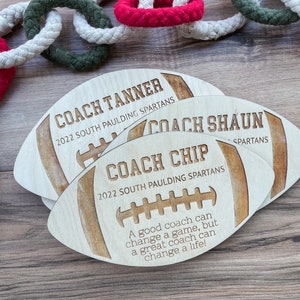 Wooden Football Coach Plaque, Acrylic Coach Trophy, Football Coach, End of Year, Coach Gift, Football Decor, Sports Room, Sports Sign