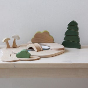 Dennenboom, houten boom, fantasiespel, houten speelgoed