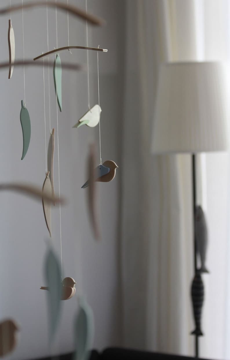 Handmade Wooden Mobile Birds Mobile Crib Mobile Baby Etsy