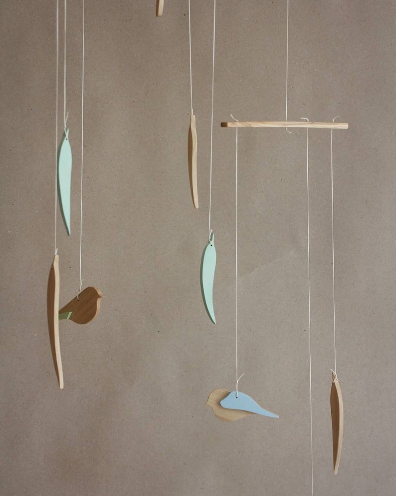 Handmade Wooden Mobile Birds Mobile Crib Mobile Baby Etsy