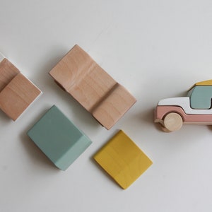 Stacking toy, wooden toy, handmade, car, jeep,toddlers toy, open ended play image 4