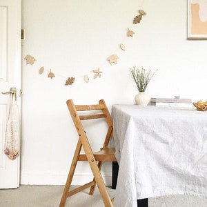 Handmade wooden garland, autumn leaves, kids room decor, natural wood, home decoration image 4